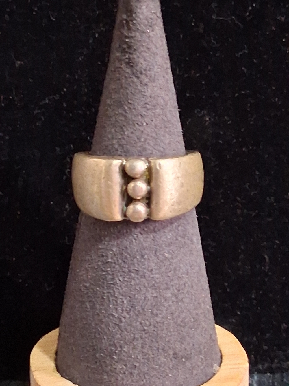 Vintage Taxco Mexican Sterling Silver Brutalist Ring Wide Cigar Band Size 8